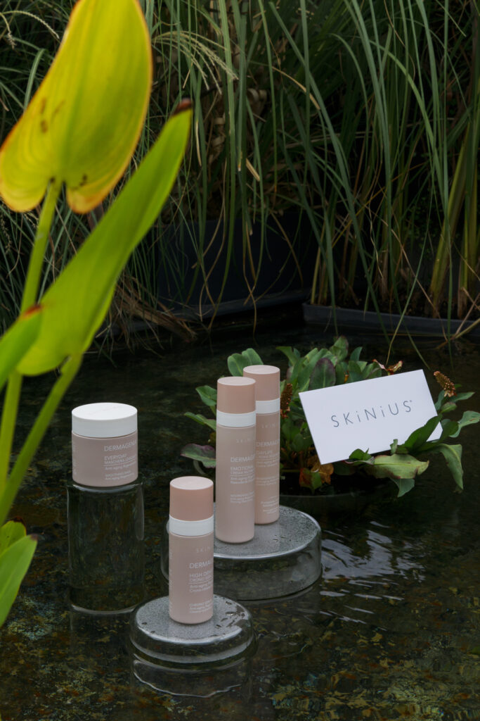 setting prodotti skinius, laghetto artificiale rooftop Spazio IlluMi Milano